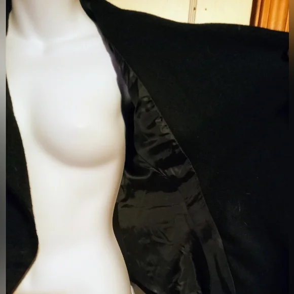 🛍️ BUNDLE ONLY🛍️ANN TAYLOR VINTAGE BLACK WOOL BLEND MILITARY JACKET - Picture 6 of 10